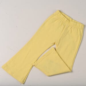 DSC_4606_fata Pantaloni evazați galbeni fetiță – Comoditate și stil pentru vară | Bumbac 95%