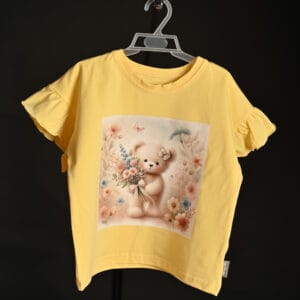 DSC_4788_fata Tricou fetiță galben cu ursuleț