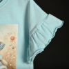 Tricou fetiță albastru cu ursuleț - detalii