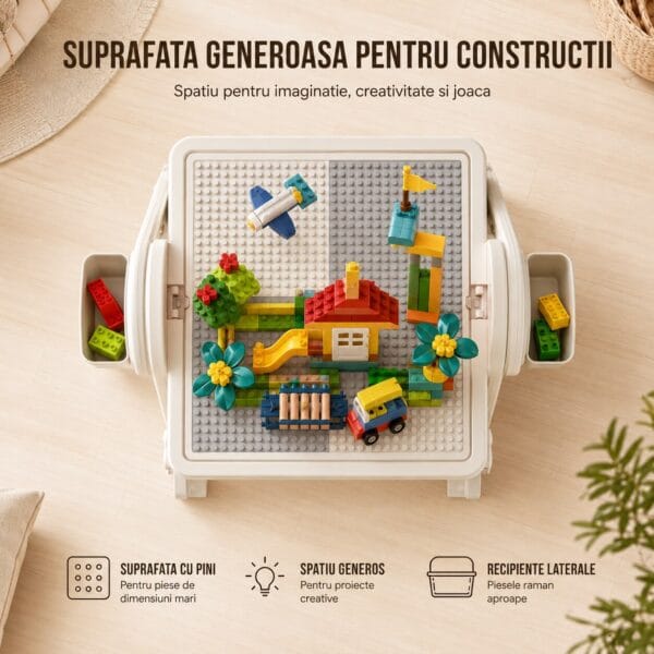masa-01-new-pic-13 Masă albă 5 în 1 pentru copii: Desen, Scris, Constructii, Citit si Joaca birou